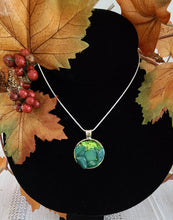 Circular Green Agate Polished Pendent.